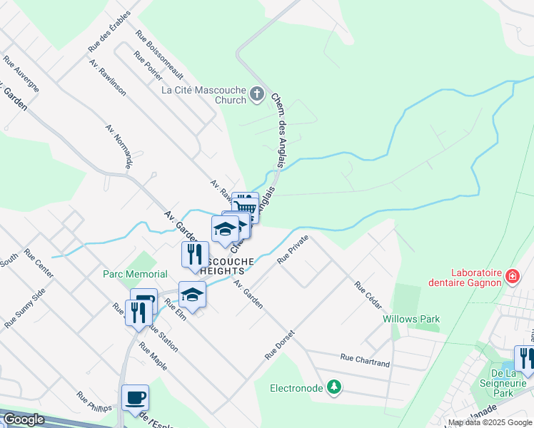 map of restaurants, bars, coffee shops, grocery stores, and more near 480 Chemin des Anglais in Mascouche