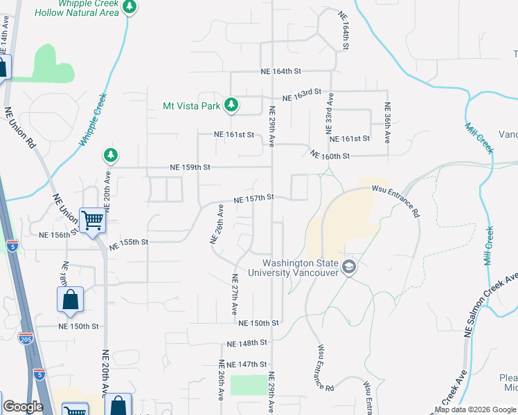 map of restaurants, bars, coffee shops, grocery stores, and more near 2806 Northeast 157th Street in Vancouver