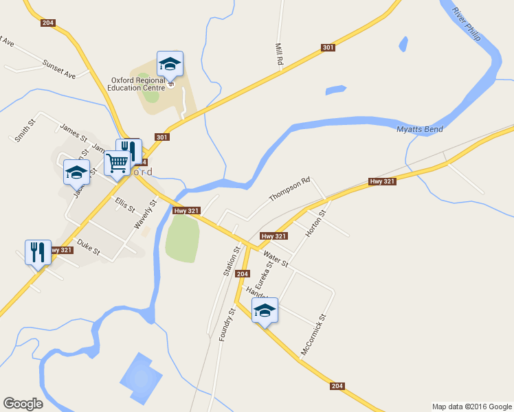 map of restaurants, bars, coffee shops, grocery stores, and more near 35 Thompson Road in Oxford