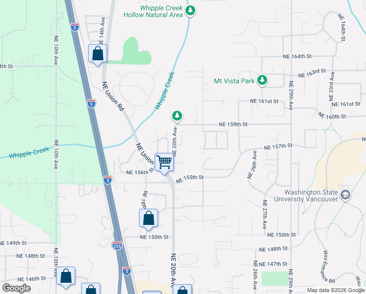 map of restaurants, bars, coffee shops, grocery stores, and more near 2009 Northeast 157th Street in Vancouver