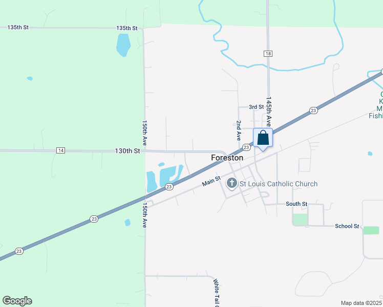 map of restaurants, bars, coffee shops, grocery stores, and more near 177 1st Street North in Foreston