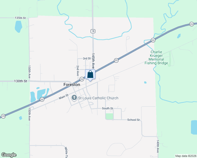 map of restaurants, bars, coffee shops, grocery stores, and more near 146 Main Street in Foreston