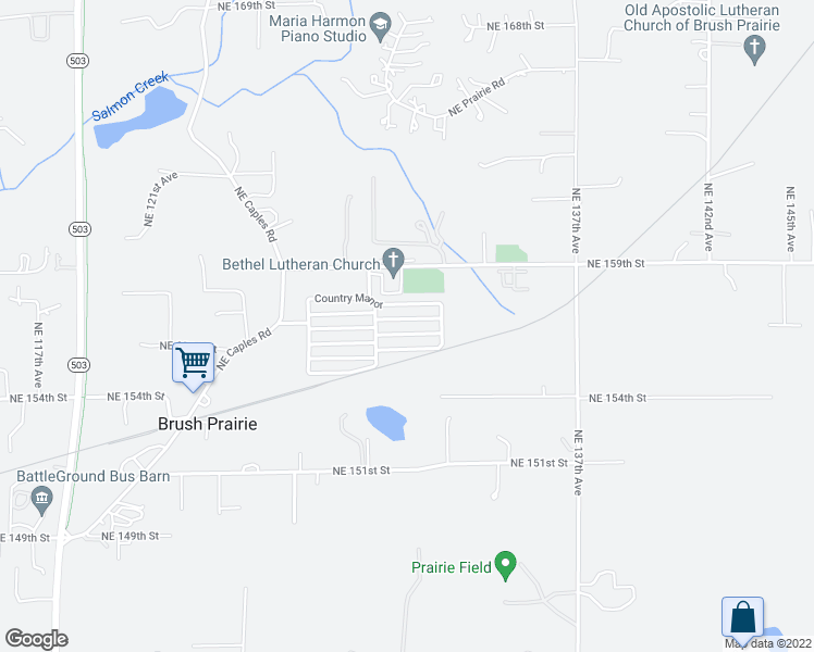 map of restaurants, bars, coffee shops, grocery stores, and more near 15619 Northeast Caples Road in Brush Prairie