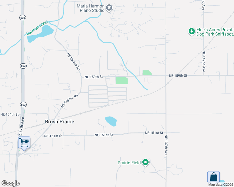 map of restaurants, bars, coffee shops, grocery stores, and more near 15619 Northeast Caples Road in Brush Prairie