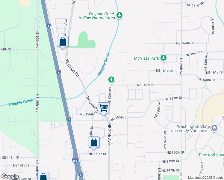 map of restaurants, bars, coffee shops, grocery stores, and more near 15714 Northeast 20th Place in Vancouver