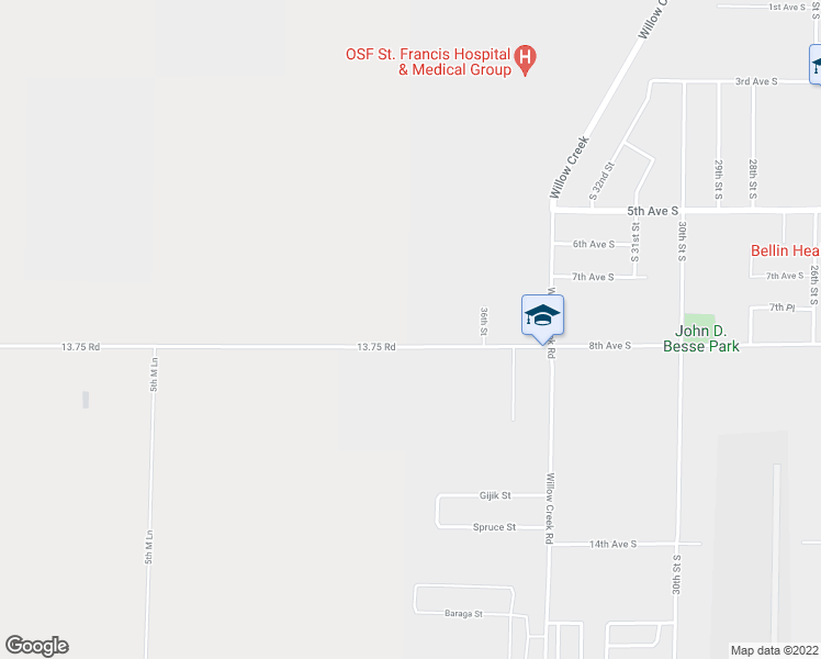 map of restaurants, bars, coffee shops, grocery stores, and more near 3504 8th Avenue South in Escanaba