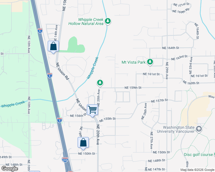map of restaurants, bars, coffee shops, grocery stores, and more near 2010 Northeast 158th Circle in Vancouver