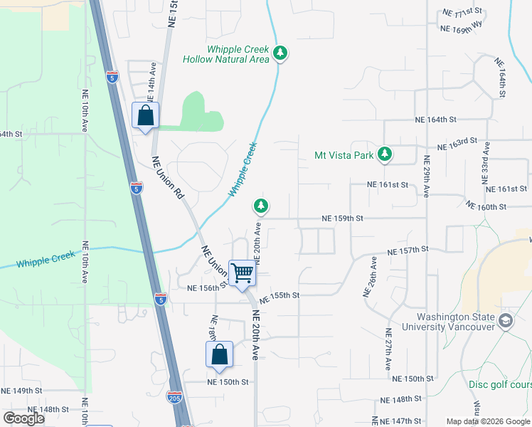 map of restaurants, bars, coffee shops, grocery stores, and more near 2010 Northeast 158th Circle in Vancouver