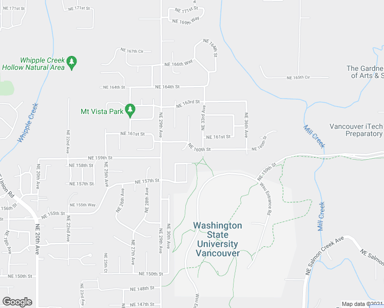 map of restaurants, bars, coffee shops, grocery stores, and more near 3107 Northeast 160th Street in Ridgefield