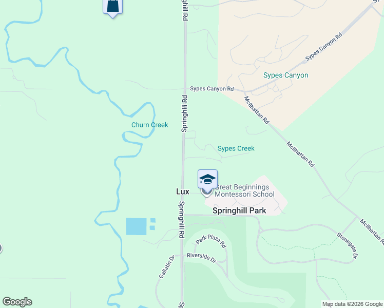 map of restaurants, bars, coffee shops, grocery stores, and more near 3095 Springhill Road in Bozeman