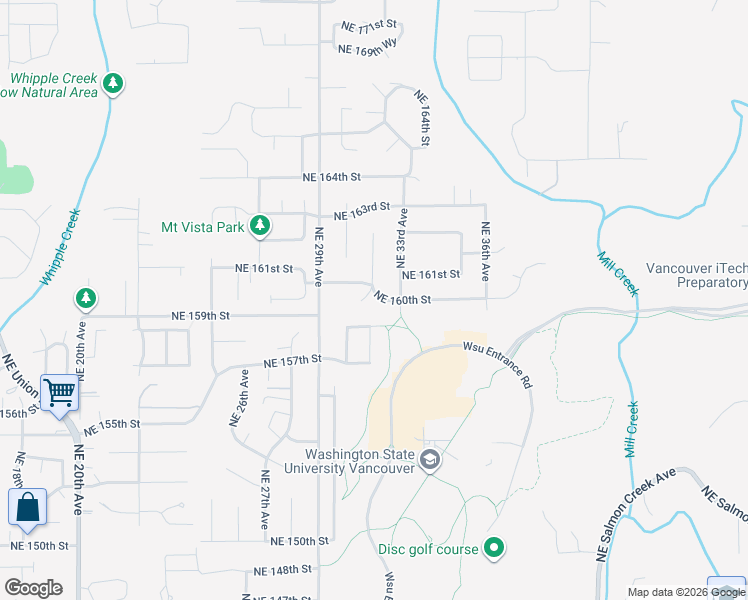map of restaurants, bars, coffee shops, grocery stores, and more near 3107 Northeast 160th Street in Ridgefield