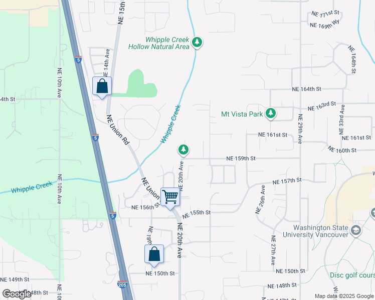 map of restaurants, bars, coffee shops, grocery stores, and more near 2010 Northeast 158th Circle in Vancouver