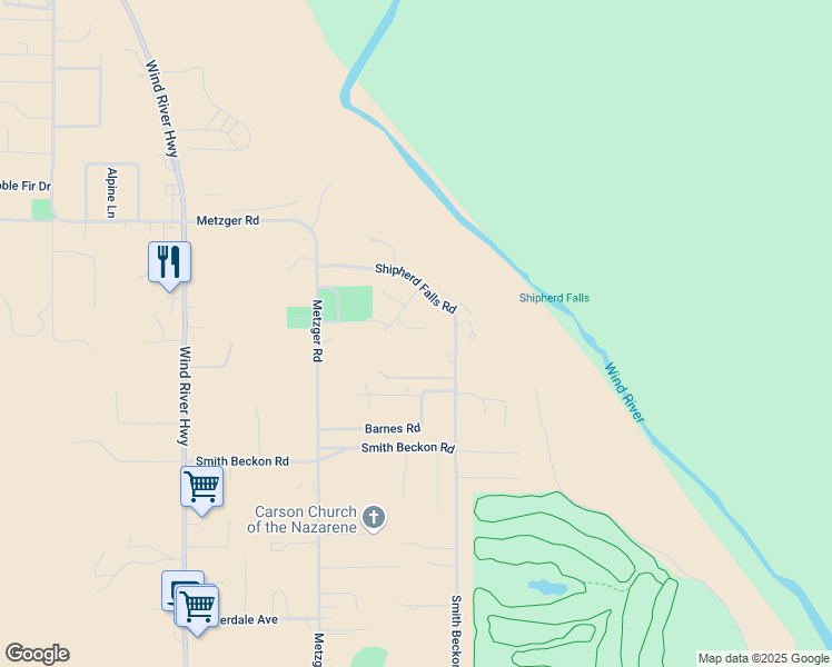 map of restaurants, bars, coffee shops, grocery stores, and more near 121 Shipherd Falls Road in Carson