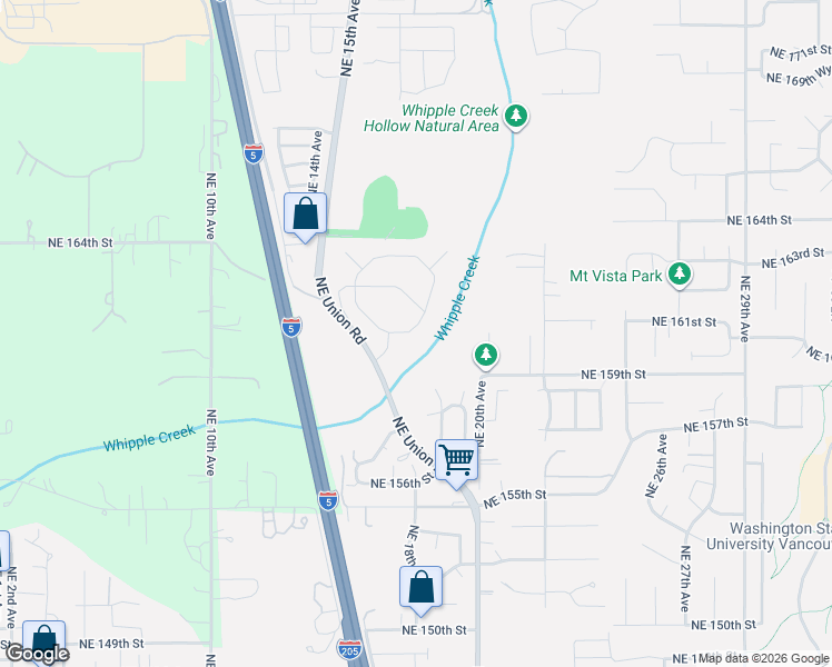 map of restaurants, bars, coffee shops, grocery stores, and more near 15917 Northeast Union Road in Ridgefield