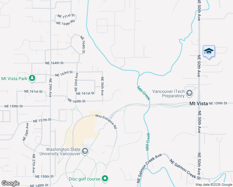 map of restaurants, bars, coffee shops, grocery stores, and more near 3800 Northeast 160th Street in Ridgefield