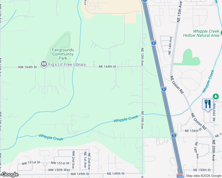 map of restaurants, bars, coffee shops, grocery stores, and more near 16112 Northeast 6th Court in Ridgefield