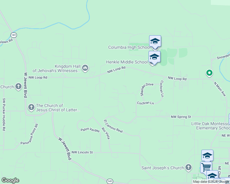 map of restaurants, bars, coffee shops, grocery stores, and more near 605 Northwest Country View Road in White Salmon