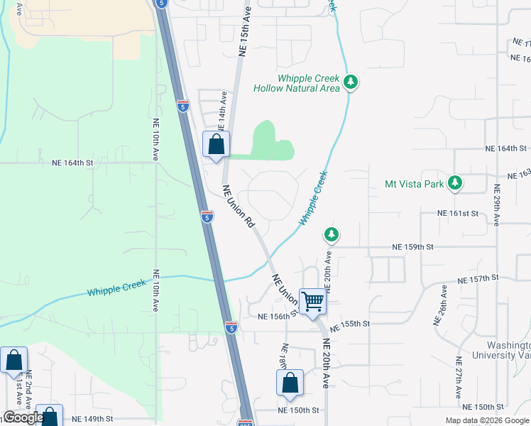map of restaurants, bars, coffee shops, grocery stores, and more near 15917 Northeast Union Road in Ridgefield