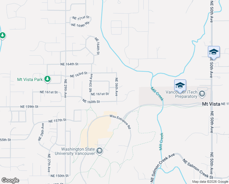 map of restaurants, bars, coffee shops, grocery stores, and more near 3517 Northeast 161st Way in Ridgefield
