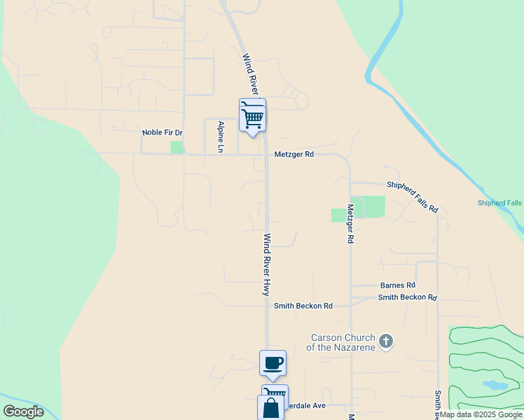 map of restaurants, bars, coffee shops, grocery stores, and more near 21 Northeast Hughes Road in Carson