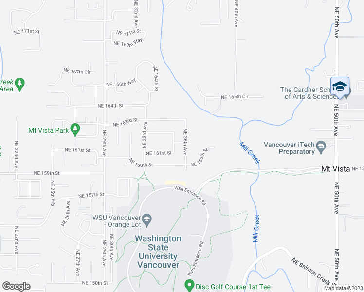 map of restaurants, bars, coffee shops, grocery stores, and more near 3517 Northeast 161st Way in Ridgefield
