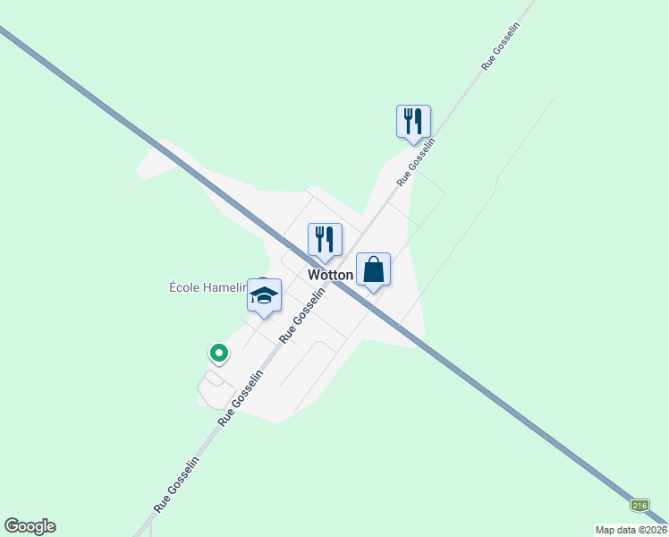 map of restaurants, bars, coffee shops, grocery stores, and more near 702 Rue Saint-Jean in Wotton