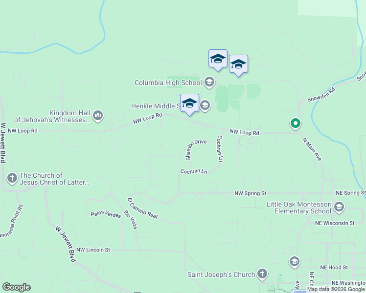 map of restaurants, bars, coffee shops, grocery stores, and more near 596 Northwest Country View Road in White Salmon