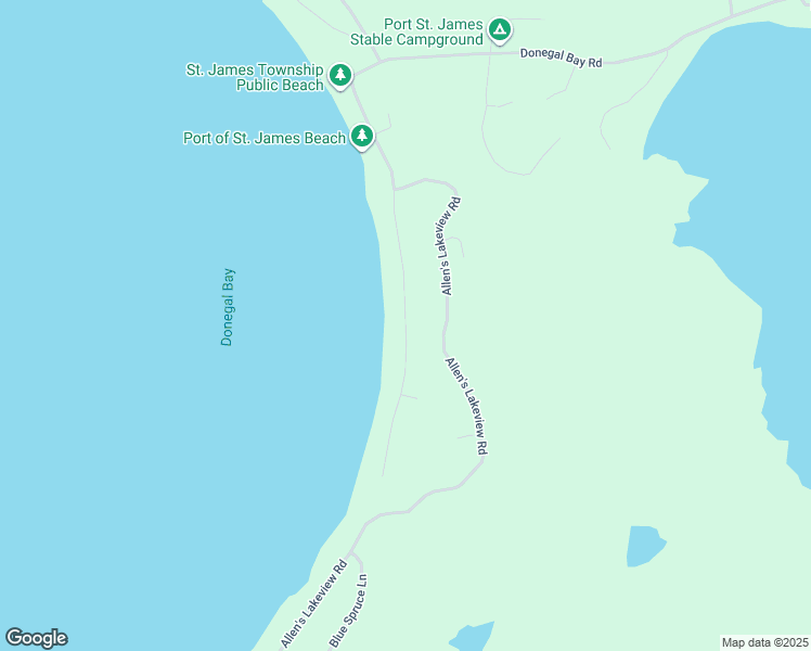map of restaurants, bars, coffee shops, grocery stores, and more near Lake Shore Road in Charlevoix County