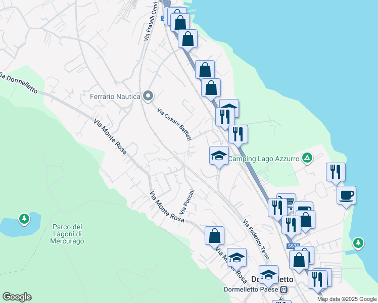 map of restaurants, bars, coffee shops, grocery stores, and more near 15 Via Madonna della Motta in Dormelletto