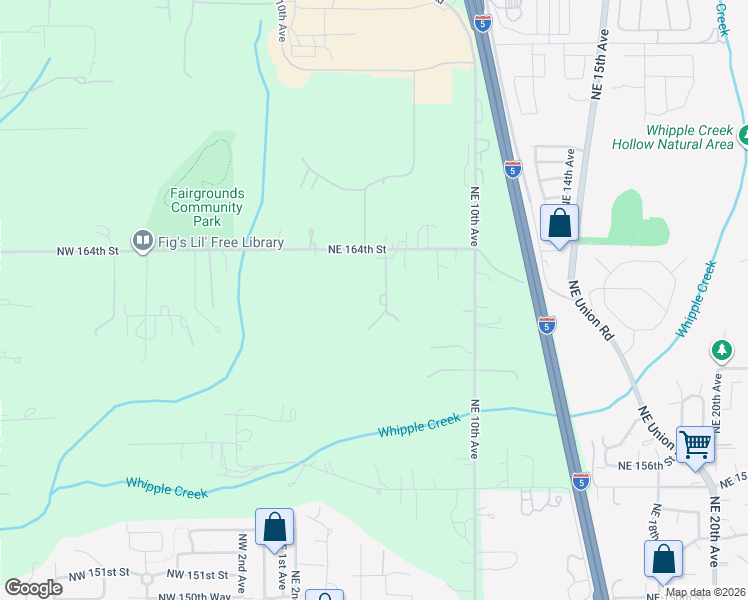 map of restaurants, bars, coffee shops, grocery stores, and more near 16112 Northeast 6th Court in Ridgefield