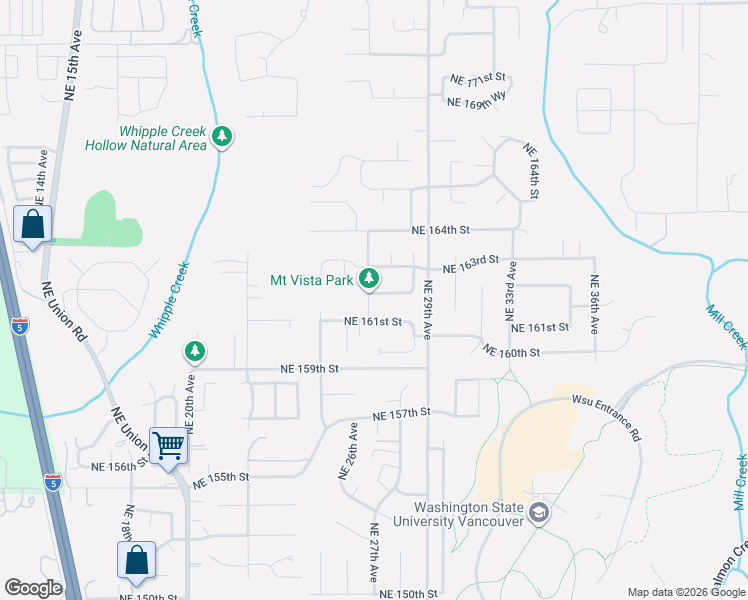 map of restaurants, bars, coffee shops, grocery stores, and more near 2703 Northeast 162nd Street in Ridgefield