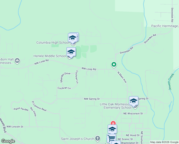 map of restaurants, bars, coffee shops, grocery stores, and more near 393 Northwest Loop Road in White Salmon