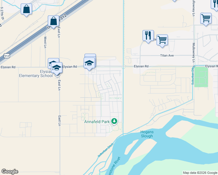 map of restaurants, bars, coffee shops, grocery stores, and more near 1750 Walter Creek Boulevard in Billings