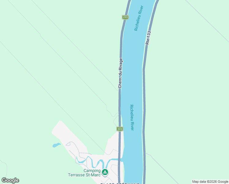 map of restaurants, bars, coffee shops, grocery stores, and more near Chemin du Rivage in Saint-Antoine-sur-Richelieu