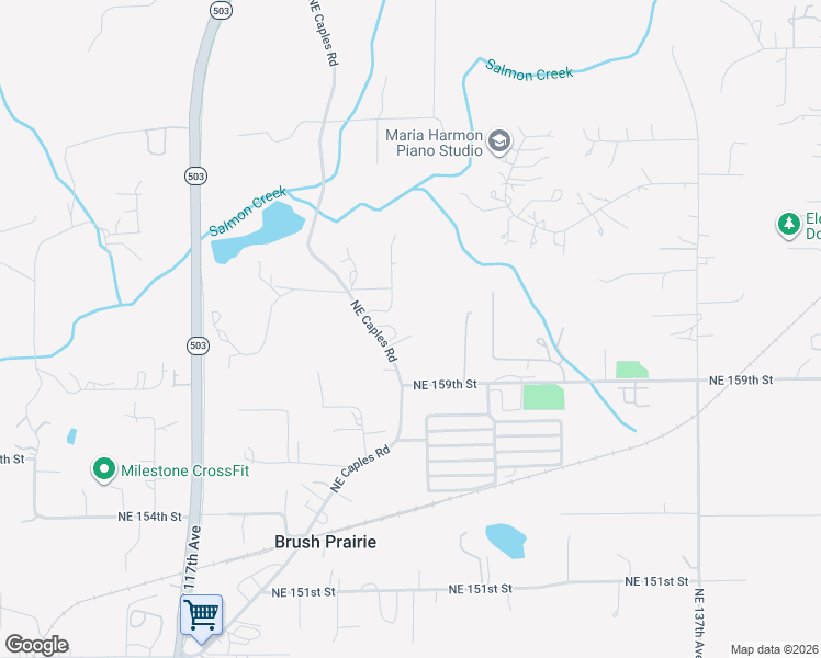 map of restaurants, bars, coffee shops, grocery stores, and more near 15915 Northeast Caples Road in Brush Prairie