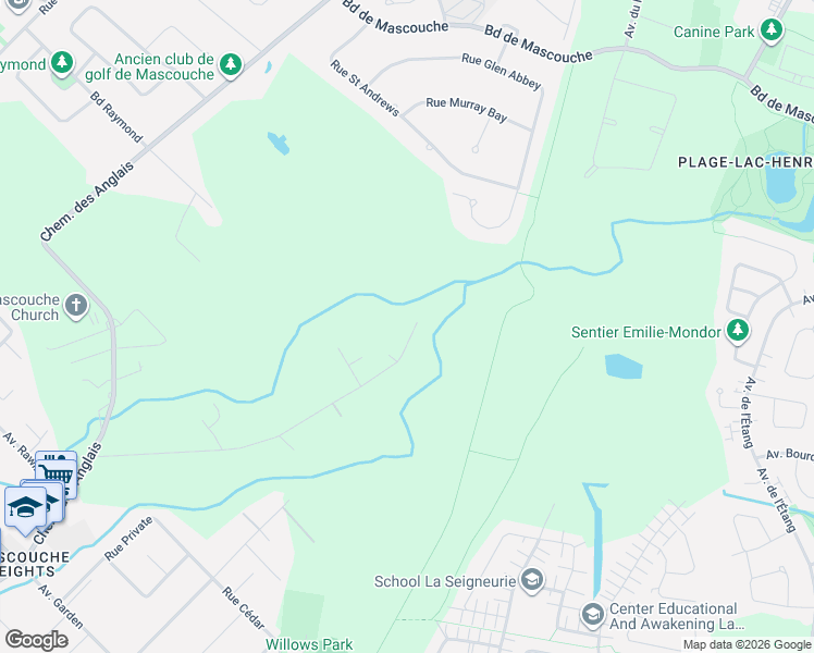 map of restaurants, bars, coffee shops, grocery stores, and more near 2043 Rue Brompton in Mascouche