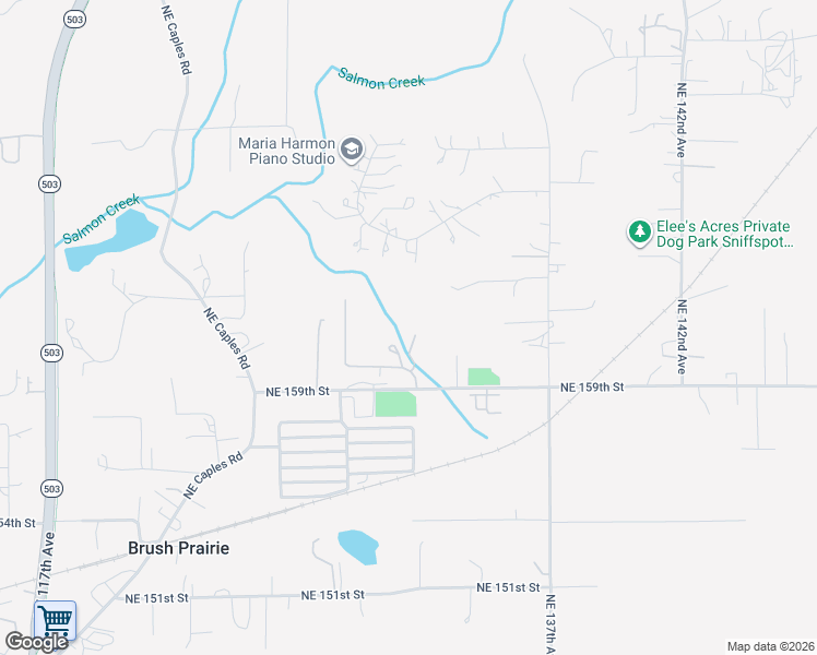 map of restaurants, bars, coffee shops, grocery stores, and more near 13136 Northeast Sumac Drive in Brush Prairie