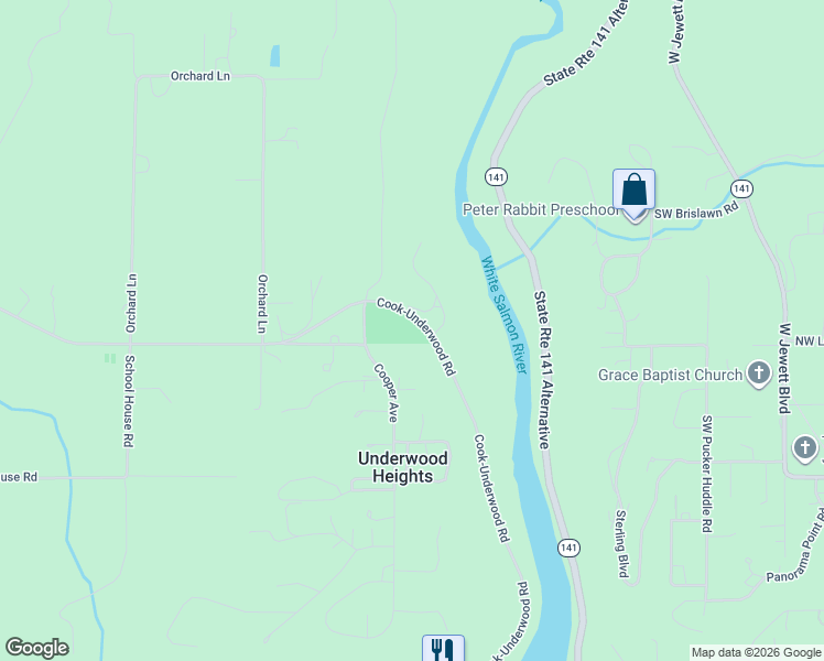 map of restaurants, bars, coffee shops, grocery stores, and more near 41 Northwestern Dam Road in Underwood