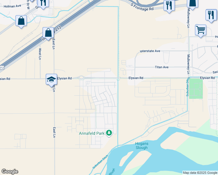 map of restaurants, bars, coffee shops, grocery stores, and more near 1623 Walter Creek Boulevard in Billings