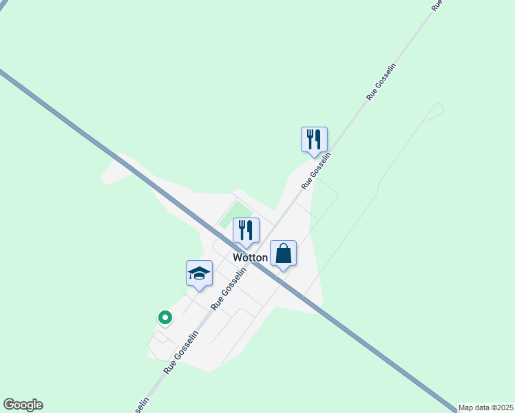 map of restaurants, bars, coffee shops, grocery stores, and more near 760 Rue Charland in Wotton