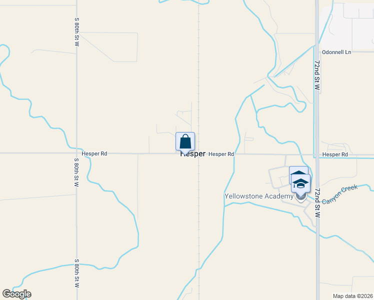 map of restaurants, bars, coffee shops, grocery stores, and more near 7621 Hesper Rd in Billings