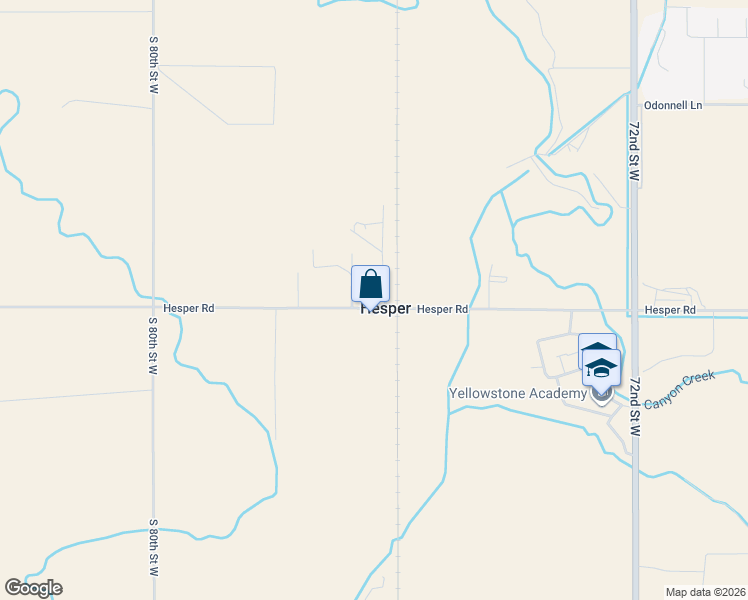 map of restaurants, bars, coffee shops, grocery stores, and more near 7621 Hesper Road in Billings