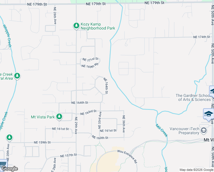 map of restaurants, bars, coffee shops, grocery stores, and more near 3300 Northeast 164th Street in Ridgefield