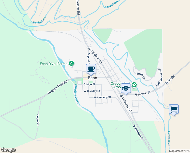 map of restaurants, bars, coffee shops, grocery stores, and more near 20 North Bonanza Street in Echo