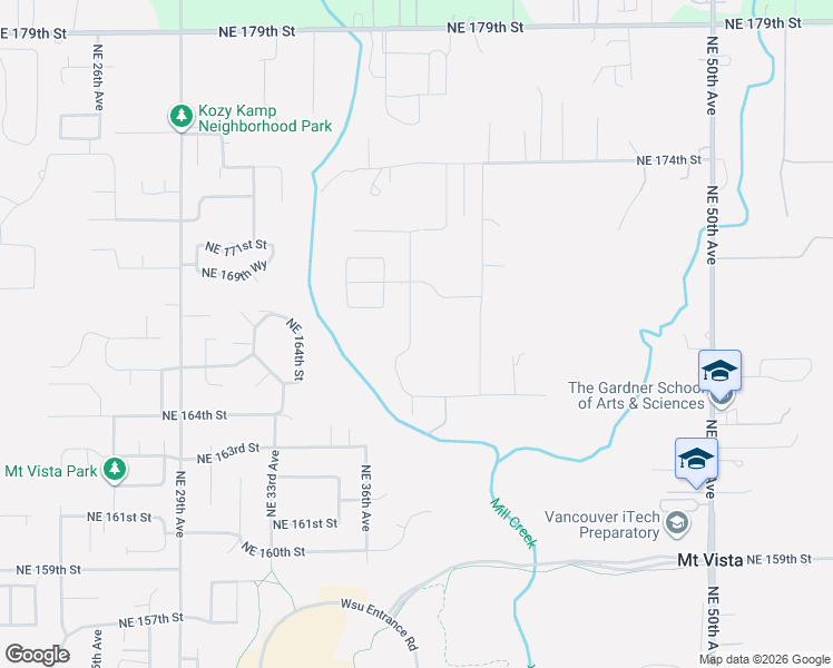 map of restaurants, bars, coffee shops, grocery stores, and more near 16709 Northeast 38th Avenue in Vancouver