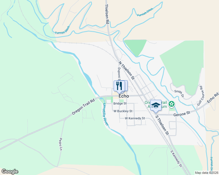 map of restaurants, bars, coffee shops, grocery stores, and more near 10 West Sprague in Echo