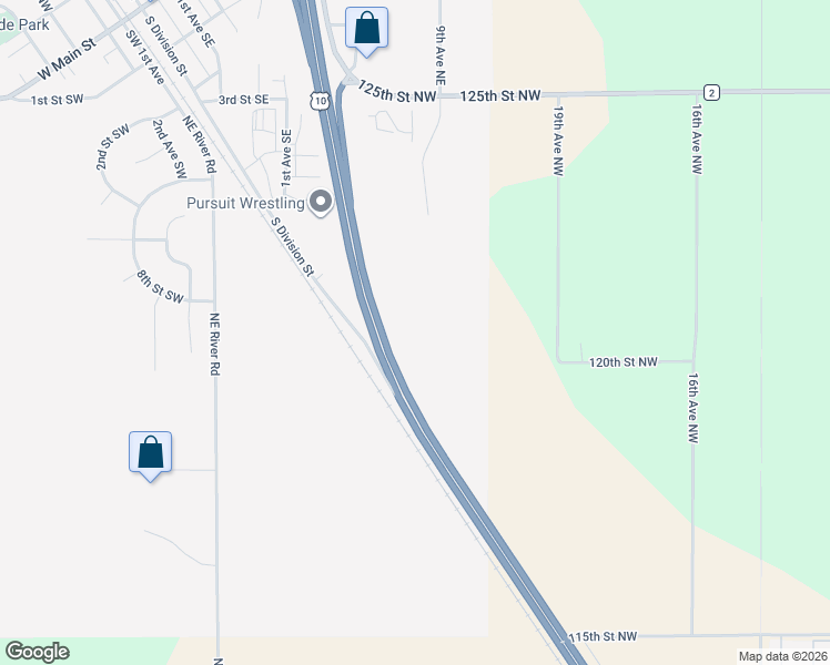 map of restaurants, bars, coffee shops, grocery stores, and more near 11982 U.S. 10 in Rice