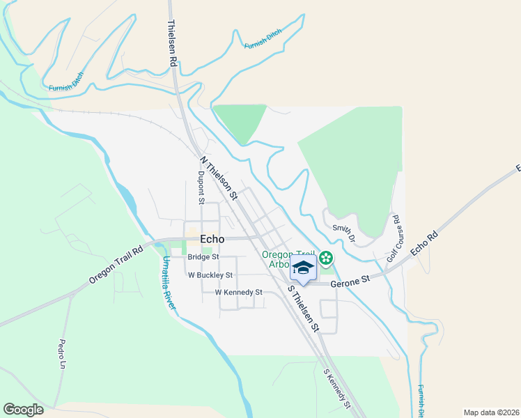 map of restaurants, bars, coffee shops, grocery stores, and more near 210 North Prescott Street in Echo