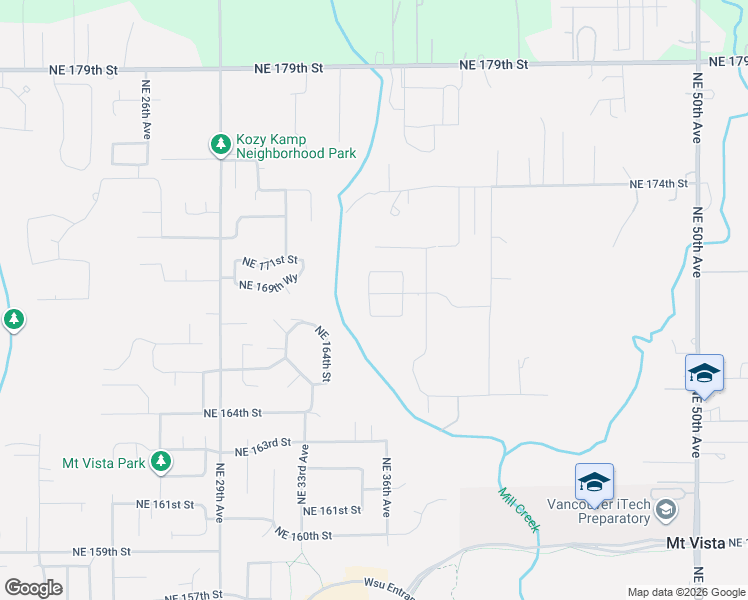 map of restaurants, bars, coffee shops, grocery stores, and more near 3607 Northeast 169th Way in Vancouver