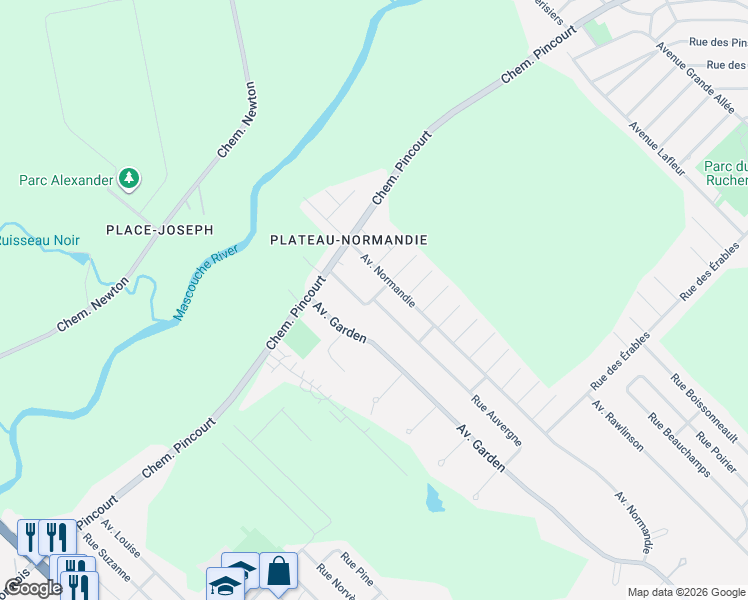 map of restaurants, bars, coffee shops, grocery stores, and more near 465 Rue Alsace in Mascouche